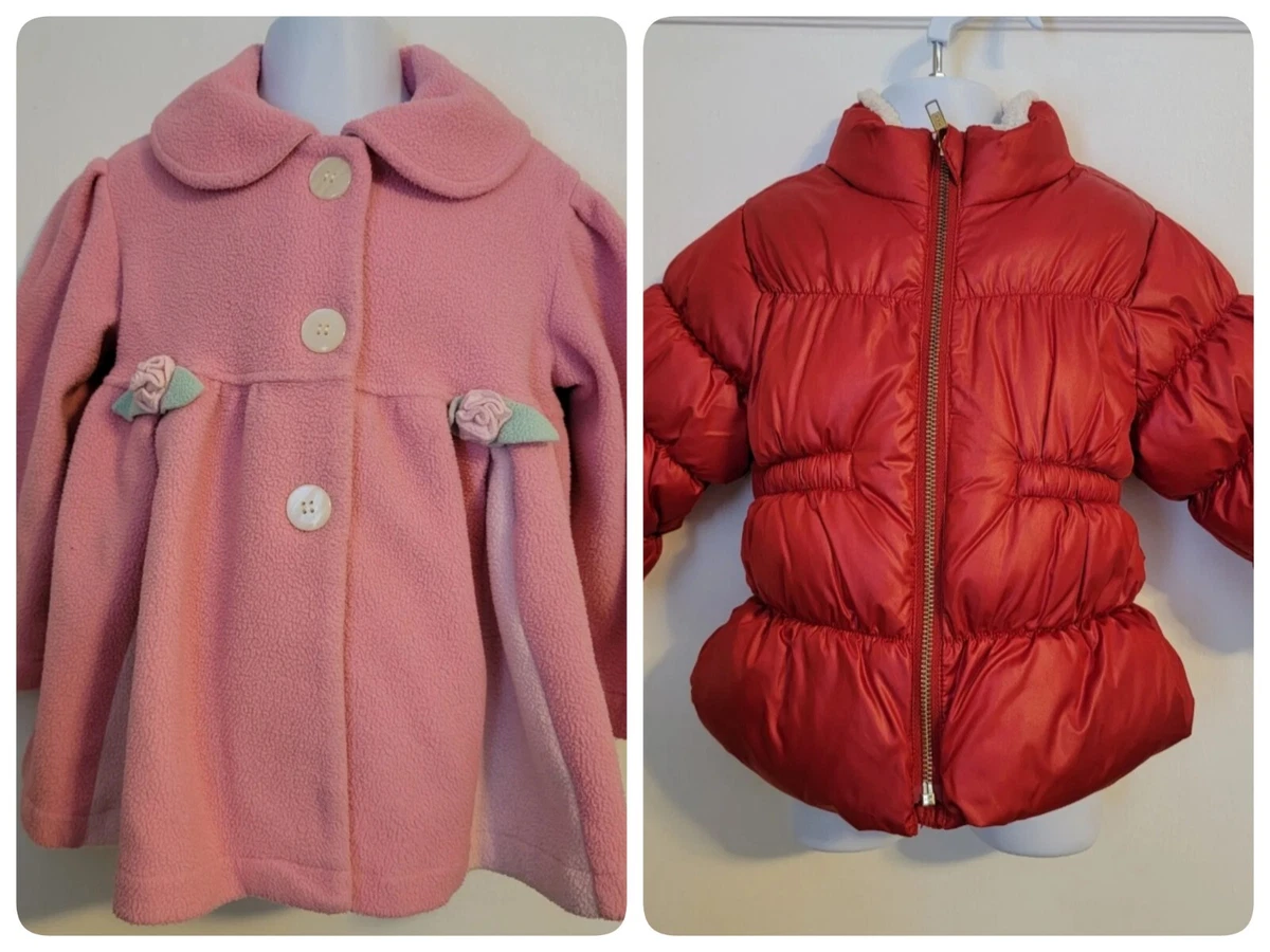 Girls Pink Winter Coats lot 2T Red Winter Jacket 12 18M