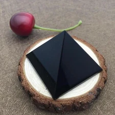 100-110g Natural Obsidian Pyramid rough polished Obelisk Crystal