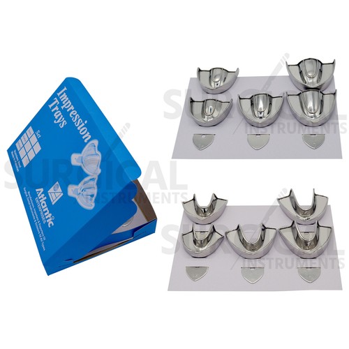 Dental Metal Impression Trays Solid & Perfo Stainless Steel Upper + Lower Choose - Picture 20 of 21