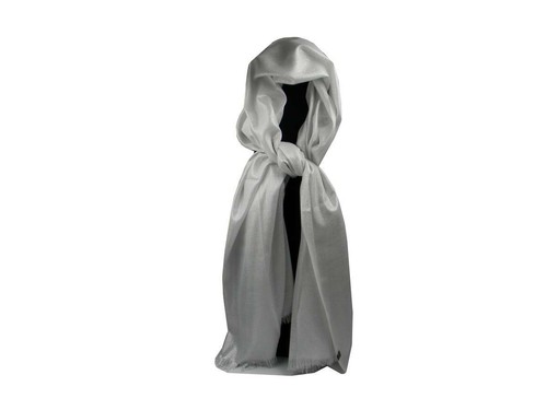 Stola donna grigio perla e argento stola lurex argentata stole coprispalle - Foto 5 di 8