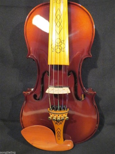 Brown color 5 strings 4/4 electric violin +Acoustic violin, free / Bow & Case - Picture 6 of 6