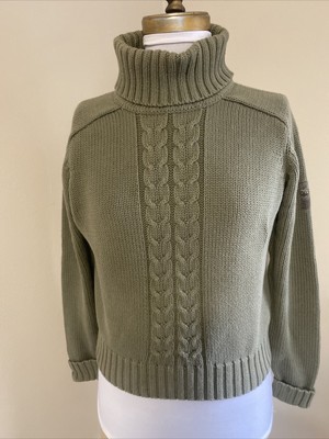 cotton cable knit turtleneck sweater