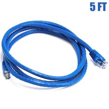 5FT Cat6 RJ45 Ethernet LAN Network UTP Patch Cable Copper Wire Gold 550MHz Blue