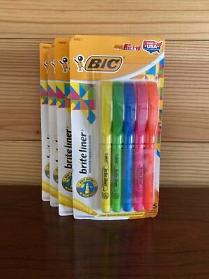 BIC Highlighters, Brite Liner Chisel Tip, 5-Count Lot Of 4 New