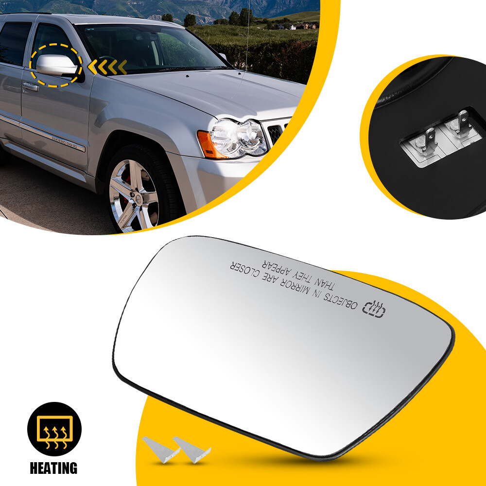 For 2005-2010 Jeep Grand Cherokee Right Side Mirror Glass Heated CH1325102 EOA