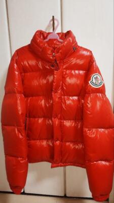 MONCLER EVEREST Down Jacket Red Puffer Jacket Nylon Big Logo Men's