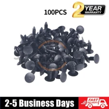 100x 8mm Bumper Clips Auto Car Hole Plastic Rivets Fastener Fender Push Trim Pin
