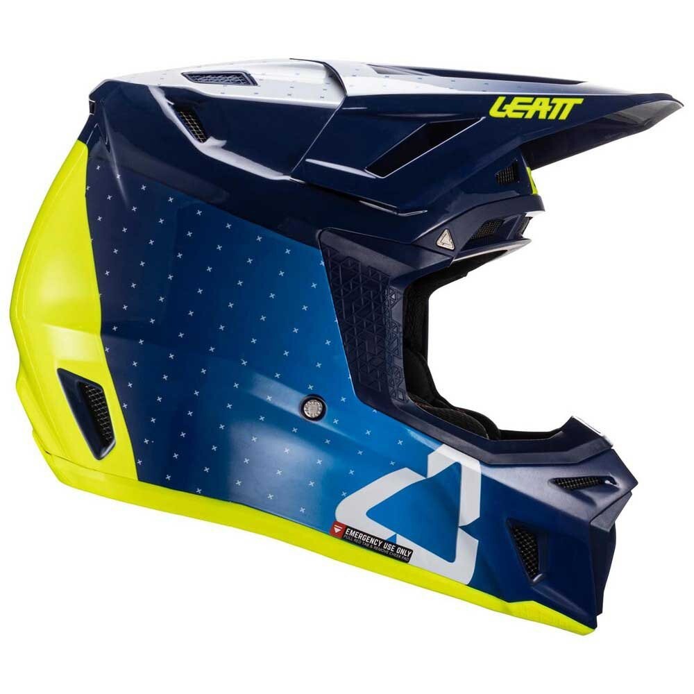 CASCO HELMET MOTO CROSS ENDURO LEATT V24 BLU GIALLO TG M