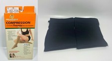 Compression Therapy Knee High Stockings 15-20 mmHg Closed Toe - Black/Medium