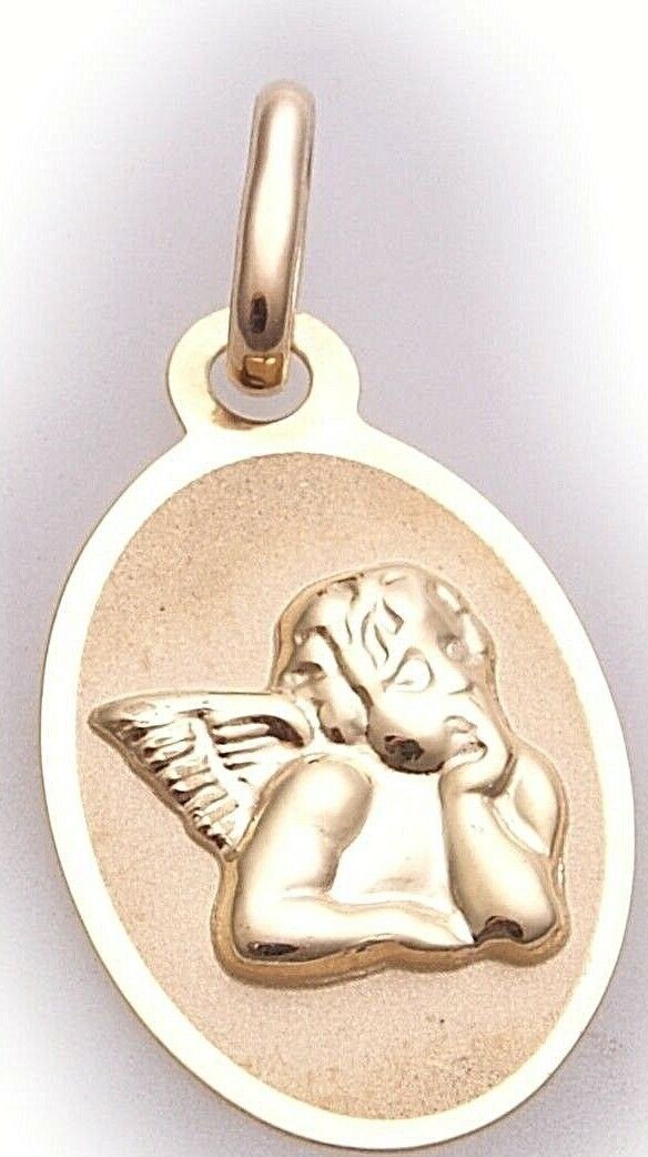 New Pendant Guardian Angel Real Gold 333 Yellow Carat Shiny