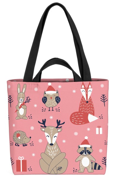 Kinder Weihnachten Tiere Tasche Eule Fuchs Hase Reh Rentier Kinder Winter Schne-image