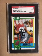 Dave Brown Autographed Signed 1990 Topps Card Green Bay Packers SGC Authentic