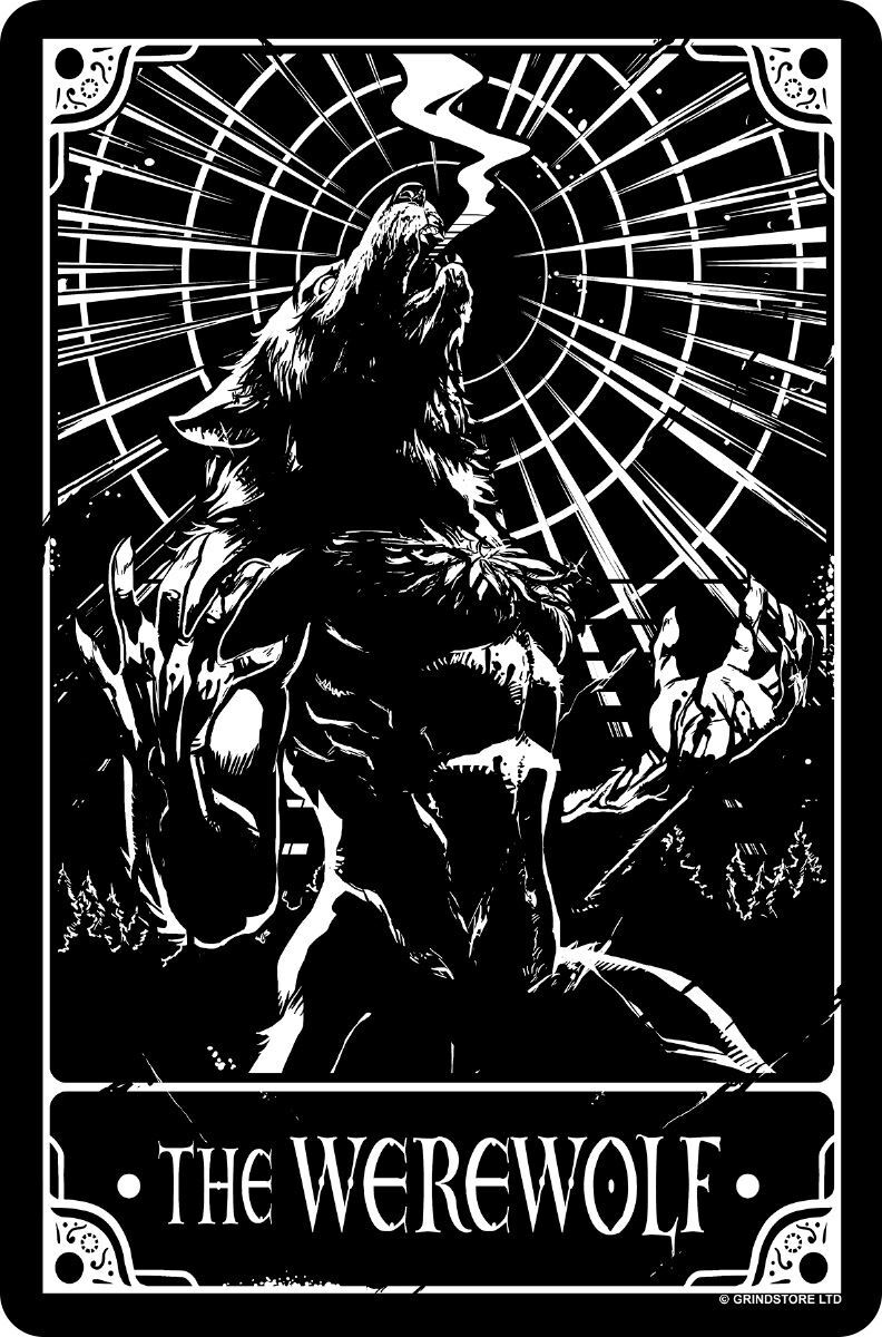Deadly Tarot - The Werewolf Small Tin Sign