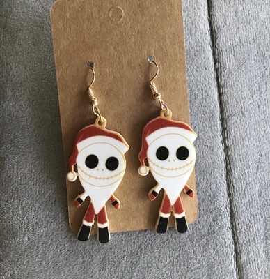 The Nightmare Before Christmas Santa Jack Skellington Earrings 