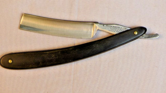 1800s, 5/8, Joseph Rodgers Square Point Straight Razor - horn