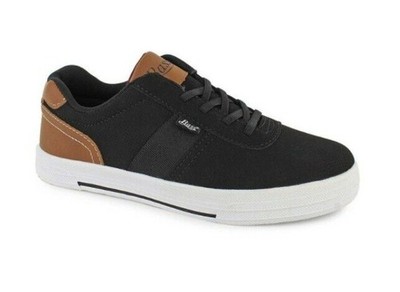 Bass Size 11 Boys Low-Top Casual Sneaker Black Canvas & Faux Leather Sneakers