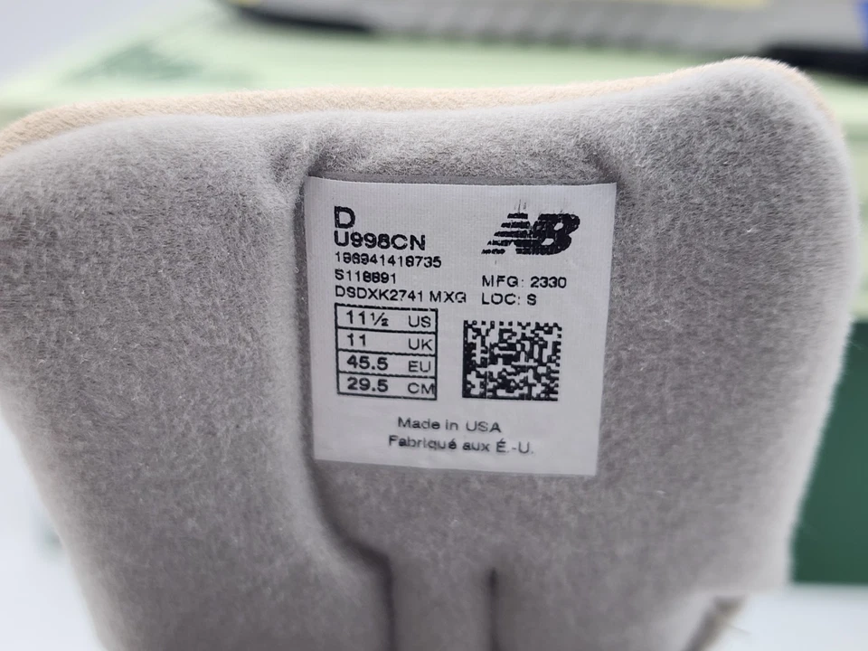 New Balance Concepts x 998 Made in USA 2023 C-Note - 10th Anniversary Herren 11,5 - Bild 3 von 4