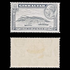8044: Gibraltar SG112 2d Pale grey 1932 Sc#98 Mi98A Mint MH C£14