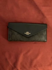 NWOT Coach  Saddle Brown Smooth Leather Slim Profile Phone Card SKINNY WALLET