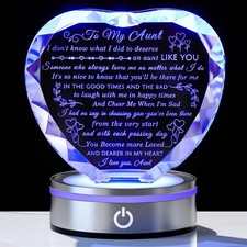 Aunt Gifts from Niece Nephew Crystal Heart Plaque Keepsake for Christmas, , M...