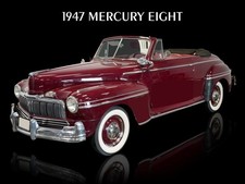 1947 Mercury Eight Convertible in Maroon NEW METAL SIGN: 9x12" Ships Free