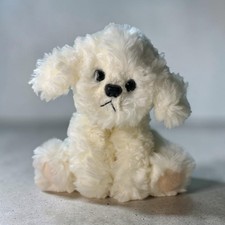 RUSS Berrie Cute Stuffed Animal MUFFIN JR Dog Maltese Bichon Frise White Plush