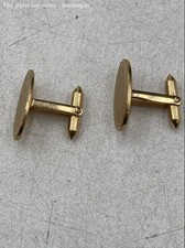Mens 15K Yellow Gold High Polished Whale Back Cufflinks Lot Of 2 10.21g