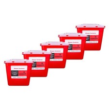 LabXcel 2 Gallon Sharps Container Polypropylene Red Needle Disposal Waste Bin