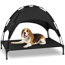Elevated Dog Bed with Canopy, Portable Dog Cot with Removable Shade Tent, Out...