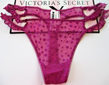 VICTORIA'S SECRET PINK Wink Strappy Mesh Thong Panty VS Velvet Stars S M XL Pink