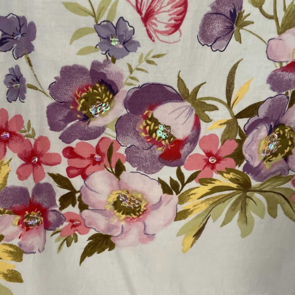 Saia midi enfeitada vintage Y2K feminina 16 azul floral borboletas lantejoulas fada - Imagem 4 de 4