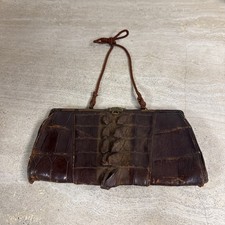 Vintage Alligator Clutch Purse Brown