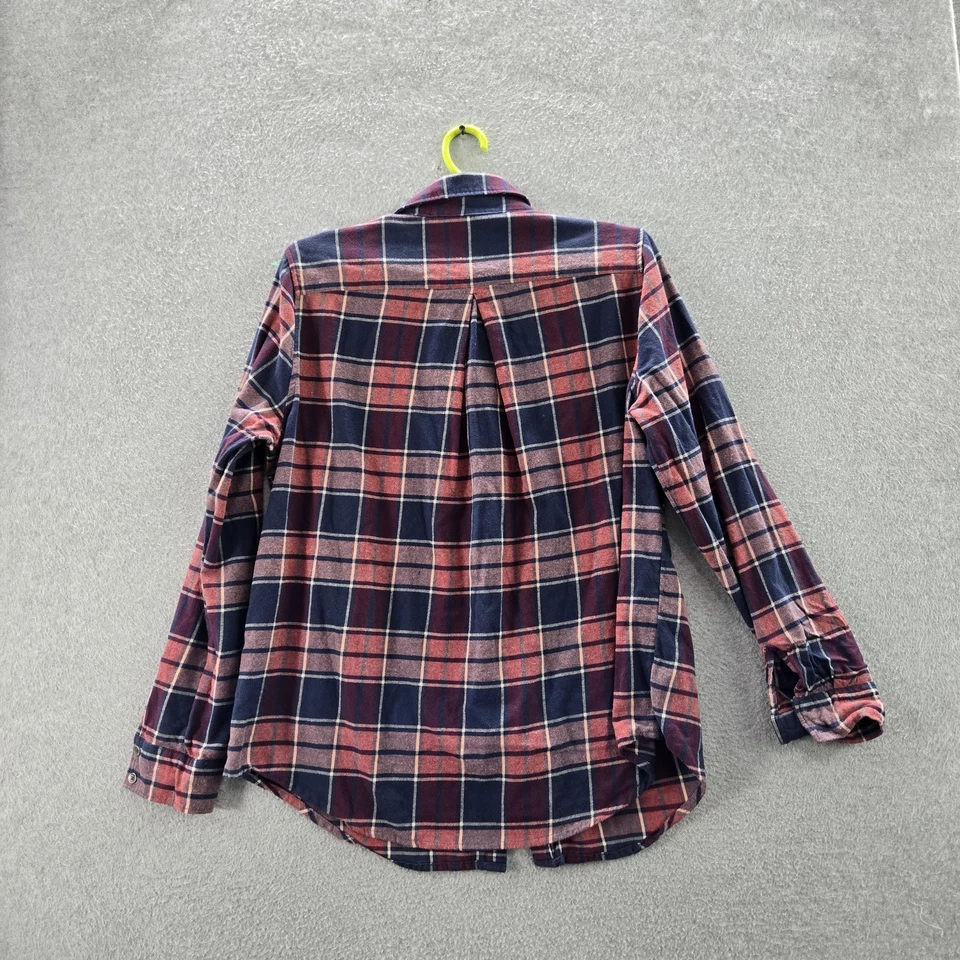 Camisa con botones Roxy para mujer M roja a cuadros franela cuello manga larga Foto 3 de 4