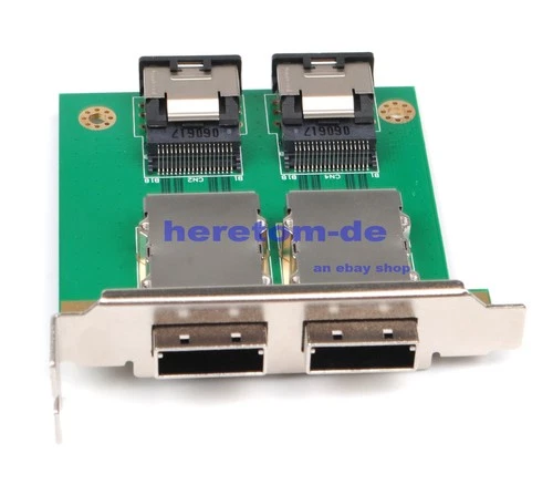 2Ports Mini SAS SFF-8088 zu 36Pin SFF-8087 PCBA Female Adapter PCI Bracket Great