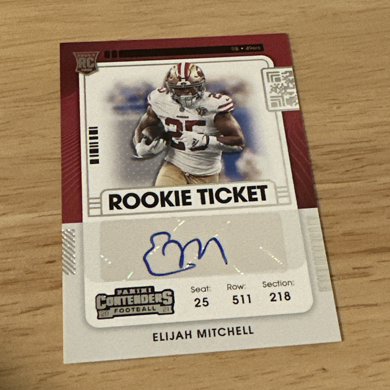 Elijah Mitchell 2021 Contenders #220 ROOKIE TICKET Auto RC San Francisco 49ers