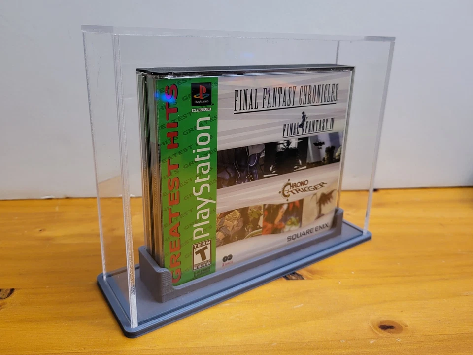 Custom Playstation 1 Acrylic Display Stand - PS1 MultiDisk Collector Shelf Mount