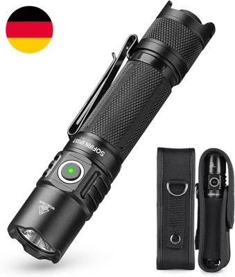 CSTEBOKE Sofirn SP35T Taktische Taschenlampe Mit Taschenlampenholster, 3800 Lumen Mit Dop