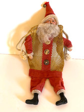VINTAGE LARGE SANTA GIFT BAG. 8 1/4 TALL X 6" WIDE AT ARMS. FUN GIFT BAG  