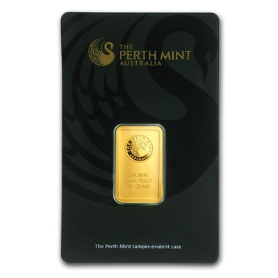 #ad 10 gram Gold Bar The Perth Mint In Assay $1833.81