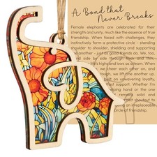 Best Friend Birthday Gifts for Women, Friendship Elephant Ornament with Yellow