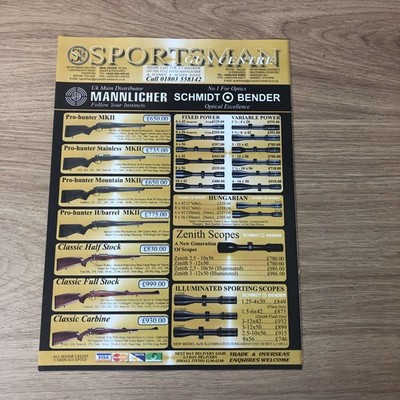 GUNS101 MAGAZINE ADVERT 12X9 SGC: SCHMIDT BENDER ZENITH SCOPES