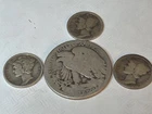90% Silver Coin Lot Walking Liberty Half Dollar + 3 Mercury Dimes $0.80 FV