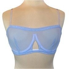 NWT We Are HAH Free People Wired Bra 30-38D Periwinkle Sheer 32D 34D 36D 38D
