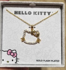 Sanrio Hello Kitty Outline Gold Flash Plated Necklace