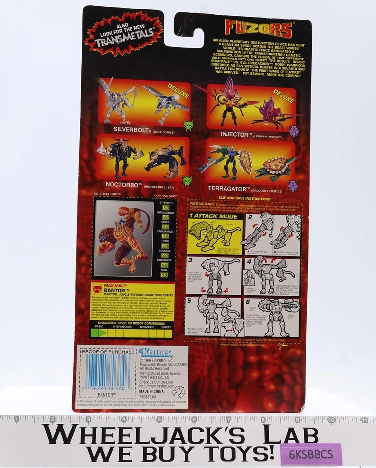 Bantor Transformers Beast Wars Fuzors 1998 Kenner Action Figure NEW SEALED - Image 2 of 4