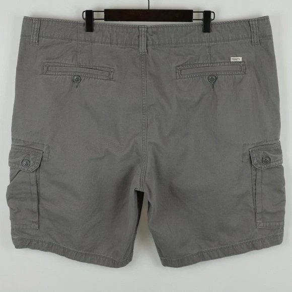 Pantalones Cortos Carga Trinity Para Hombre Talla 42 Gris Algodón Informales Frente Plano Foto 3 de 4