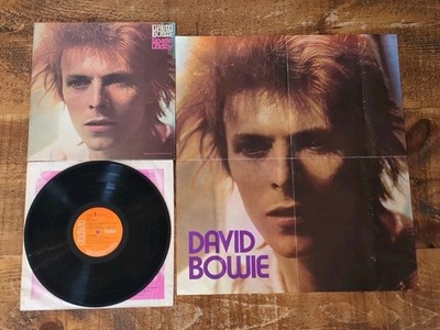 David Bowie Space Oddity LP Record 1972 RCA LSP 4813 BPRS 4501 1E1E + Poster