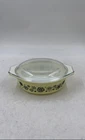 Pyrex Cream Pressed Flowers 045 2.5 Quart Oval Casserole Dish With Lid