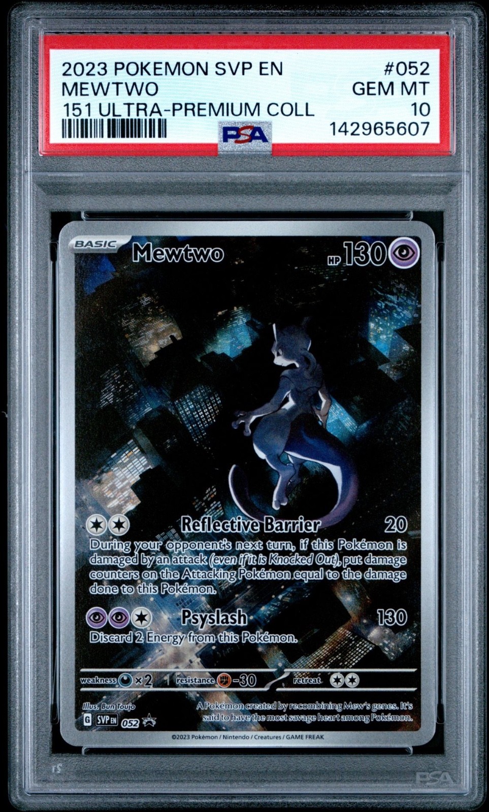 2023 Pokemon SVP En Mewtwo 151 Ultra Premium Collection #052 PSA 10 Gem