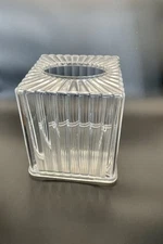 Vtg Clear Tissue Box Holder Starburst Acrylic Lucite Plastic U.S. Acrylic